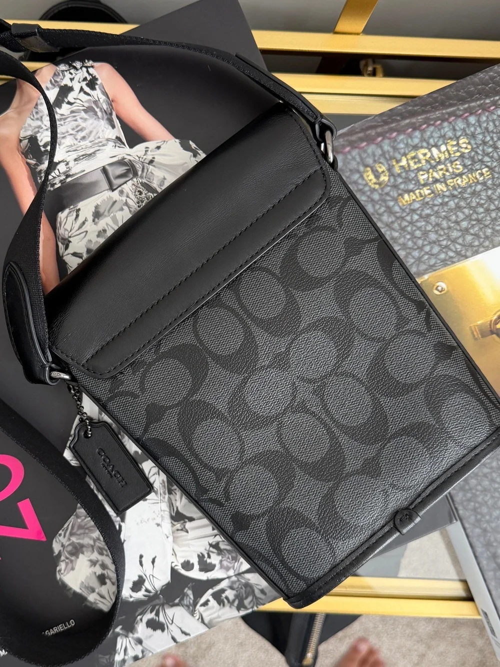 Coach Black Track Small Flap Crossbody